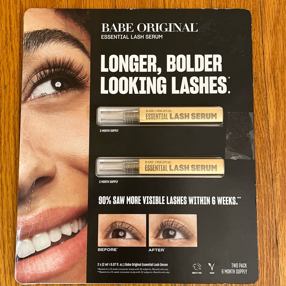 Babe original essential lash serum 2 pack 6 month supply Sealed